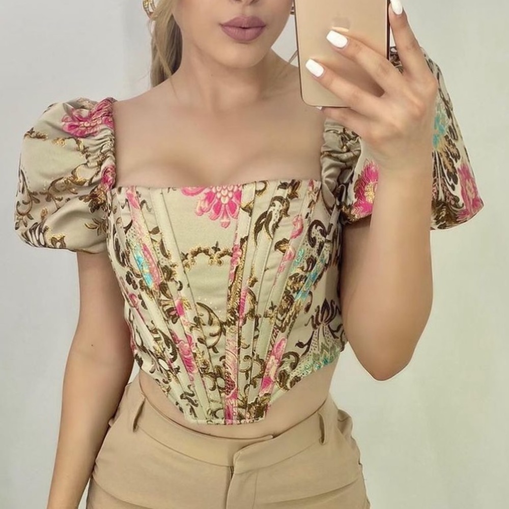 BLITHE Puff Sleeve Princess Corset Top